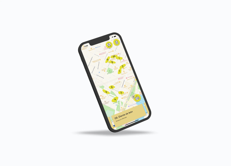 Mobile mockup displaying the Aliadas app map screen