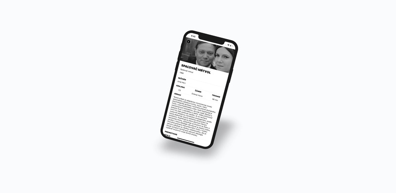 Mobile mockup displaying the Pocity Film Festival app film details screen