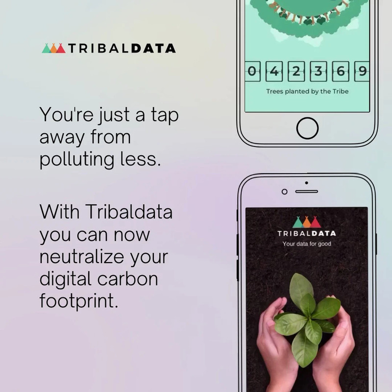 Tribaldata slogan and app screenshots